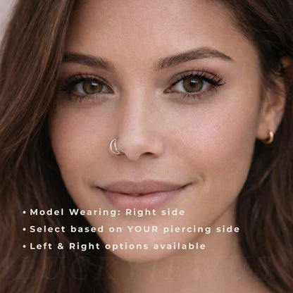 Double Hoop Nose Ring, 14K Gold Filled/Sterling Silver,20G/22G,6mm/7mm/8mm