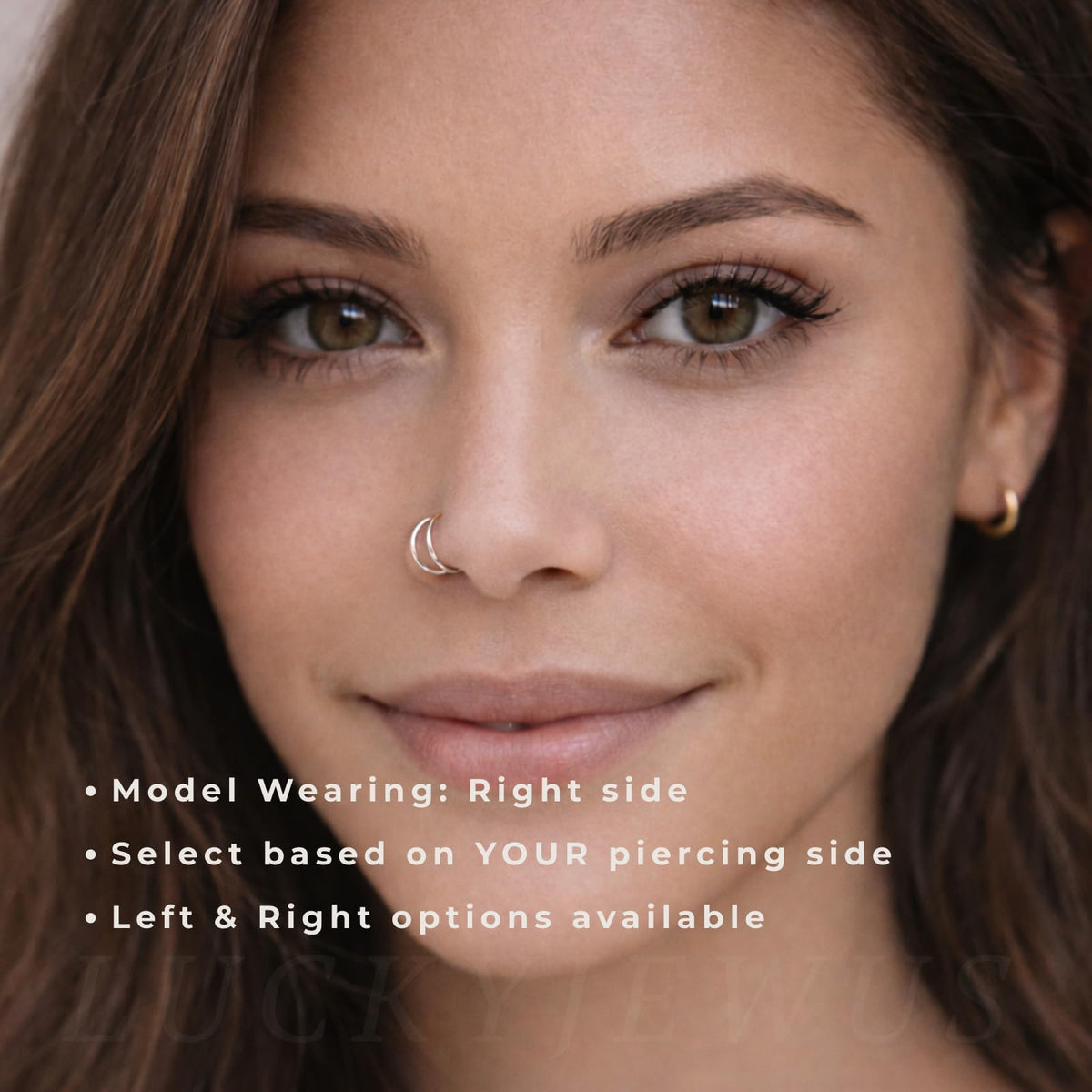 Double Hoop Nose Ring, 14K Gold Filled/Sterling Silver,20G/22G,6mm/7mm/8mm