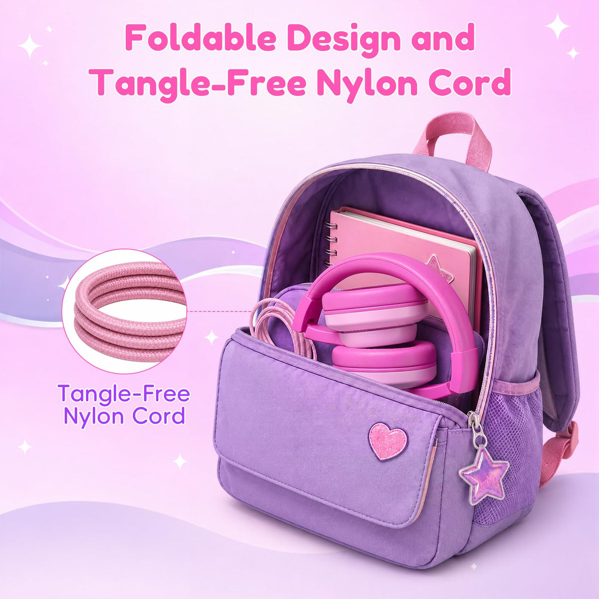 Candy Bila Wired Kids Headphones for School, Over-Ear for Boys Girls