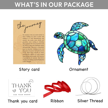 Sea Turtle Gift for Women, Mom & Daughter Christmas Ornament with Card