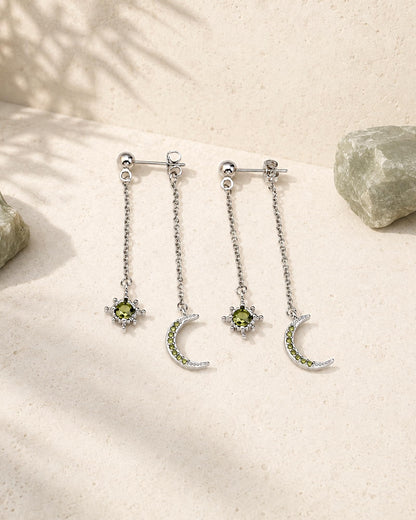 Moon and Star Dangle Earrings