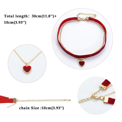 Halloween Heart Necklace for Women Vampire Raven Choker Necklace