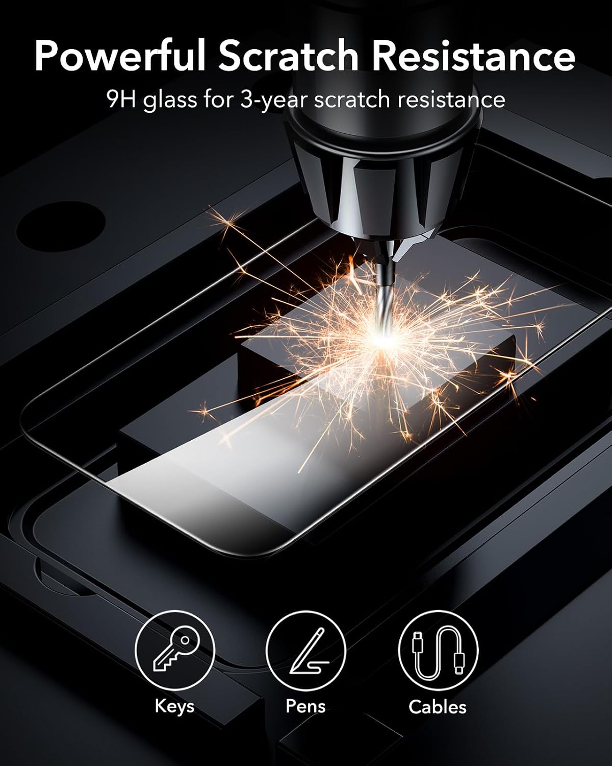 ESR 3 Pack for iPhone 16 Pro Screen Protector, FlawlessFit Tray