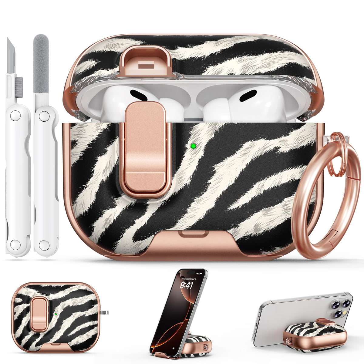 for AirPods Pro 2nd/1st Case (2023-2019)-Purple Bell Flower