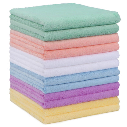 HOMEXCEL Baby Washcloths 24 Pack Microfiber Coral Fleece Soft Wash Cloths