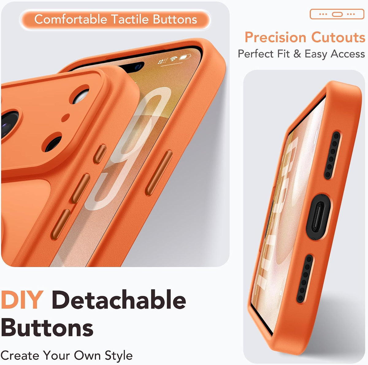 Magnetic Shockproof for iPhone 18 Pro & iPhone 17 Pro Case, Sunset Orange