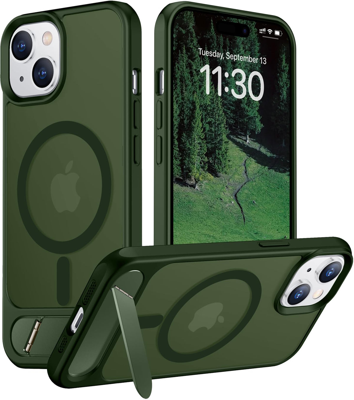 Temdan Magnetic Compatible with iPhone 16 Pro Max Case, [Built-in Invisible Kickstand][Compatible with MagSafe] [Military Grade Shockproof] Slim Translucent Matte Phone Case for iPhone 16 Pro Max 6.9"