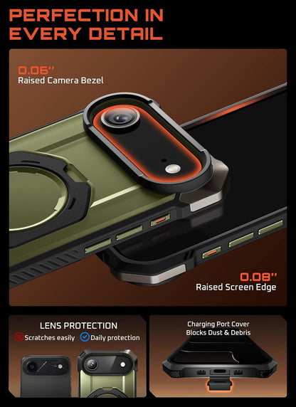 SUPCASE for iPhone 17 Case with Stand & Camera Control Button, Black