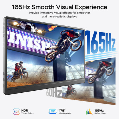 MNN 15.6" 4K Portable Monitor, UHD IPS, USB-C HDMI, with Smart Cover Stand