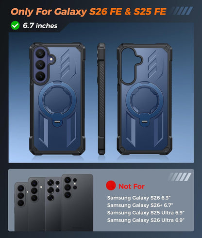 FNTCASE for iPhone 17 Case with 360 Spin Magnetic Stand