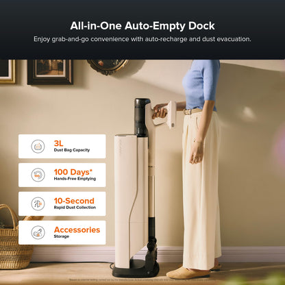 roborock H60 Hub Ultra-N Cordless Stick Vacuum with Auto-Empty Dock, 210AW