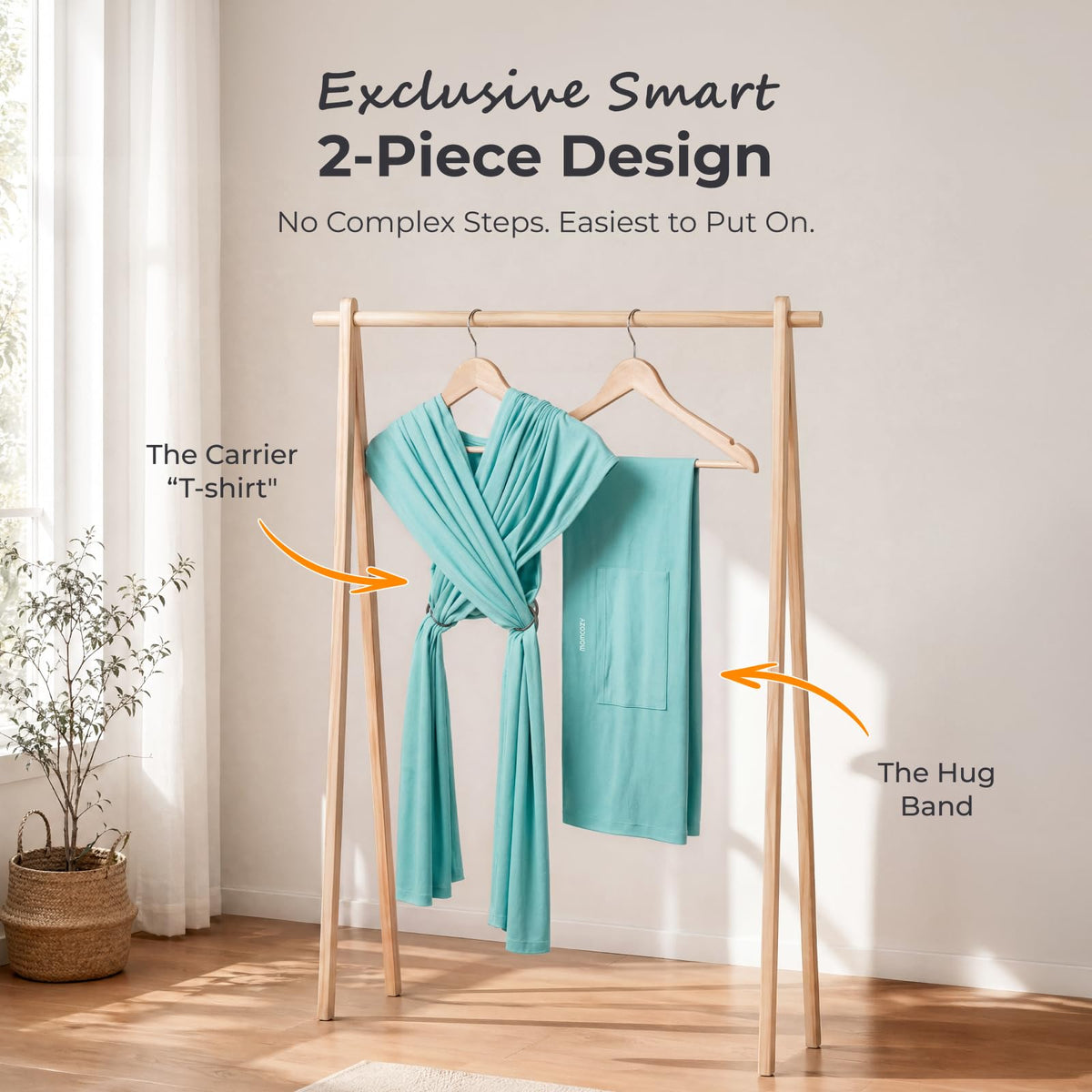 Momcozy Baby Wrap Carrier, Easy-On 2-Piece Design, Newborn to 33 lb