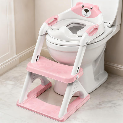 Potty Training Toilet for Toddlers, 2-in-1 Potty Training seat, Anti-Slip (Chocolate, Bear)