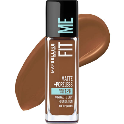 Maybelline Fit Me Matte + Poreless Liquid Oil-Free Foundation Makeup, Sun Beige, 1 Count (Packaging May Vary)