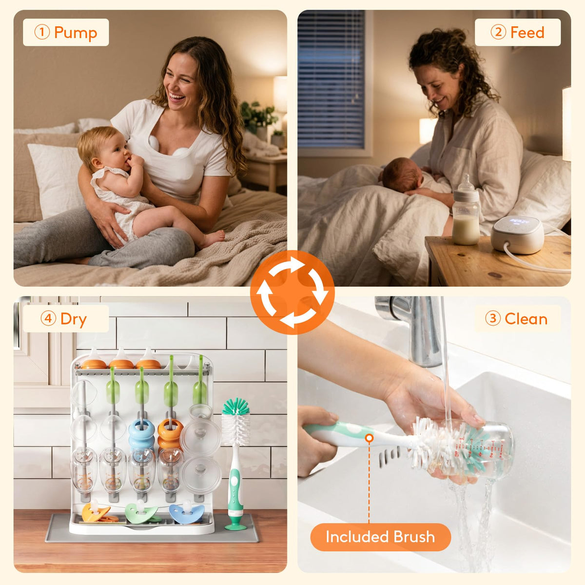 Lifewit 10-Hooks Baby Bottle Drying Rack for Countertop, BPA Free