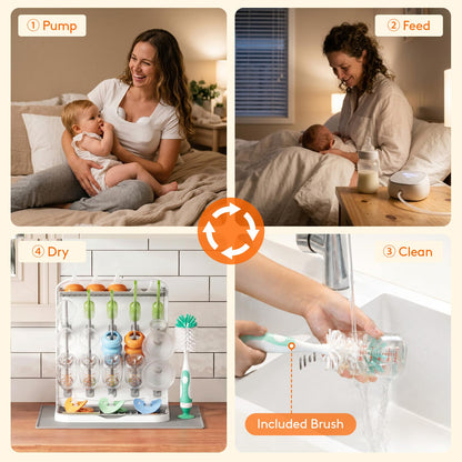 Lifewit 10-Hooks Baby Bottle Drying Rack for Countertop, BPA Free