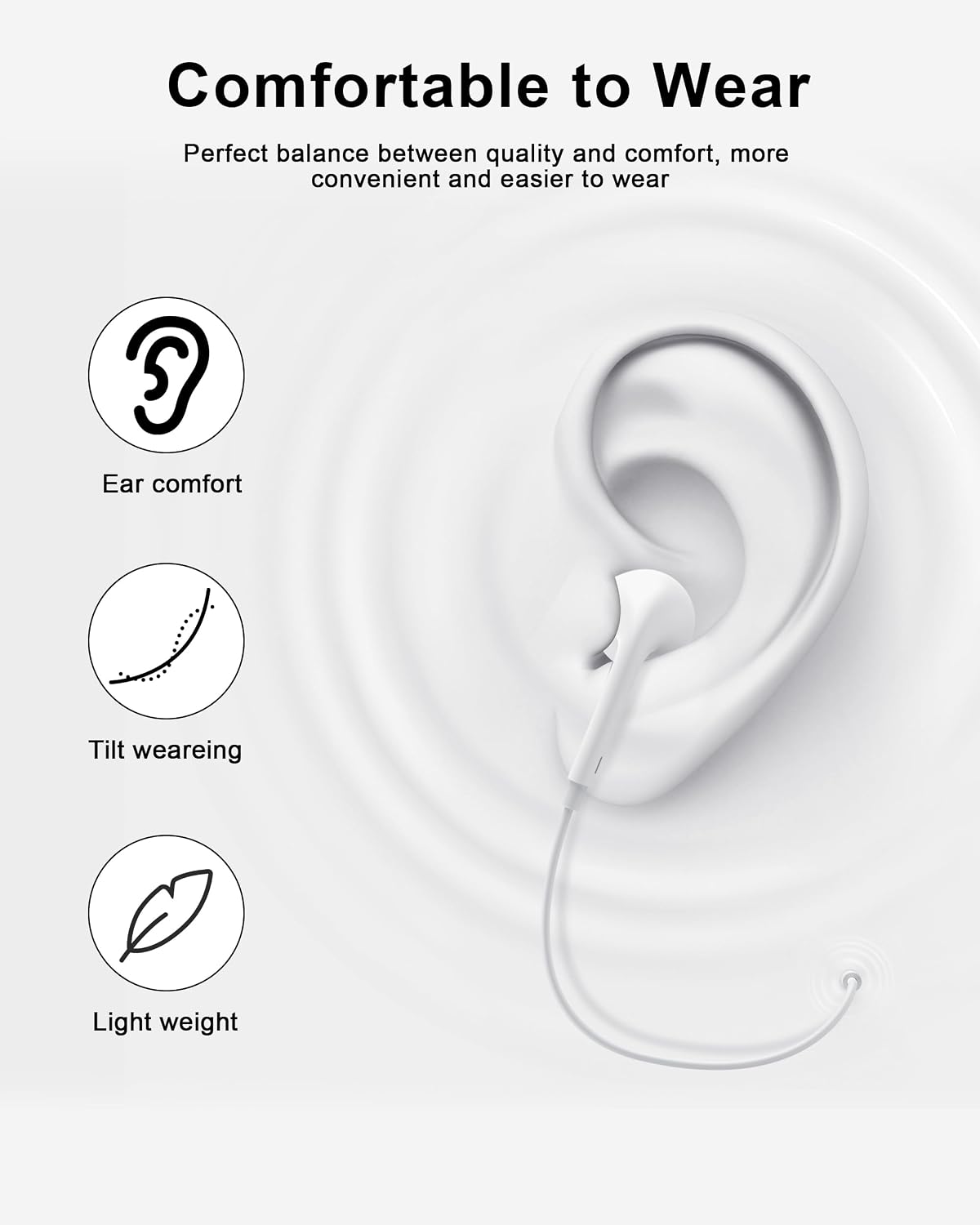 2 Pack Apple MFi Certified Wired Earbuds for iPhone, Lightning Headphones