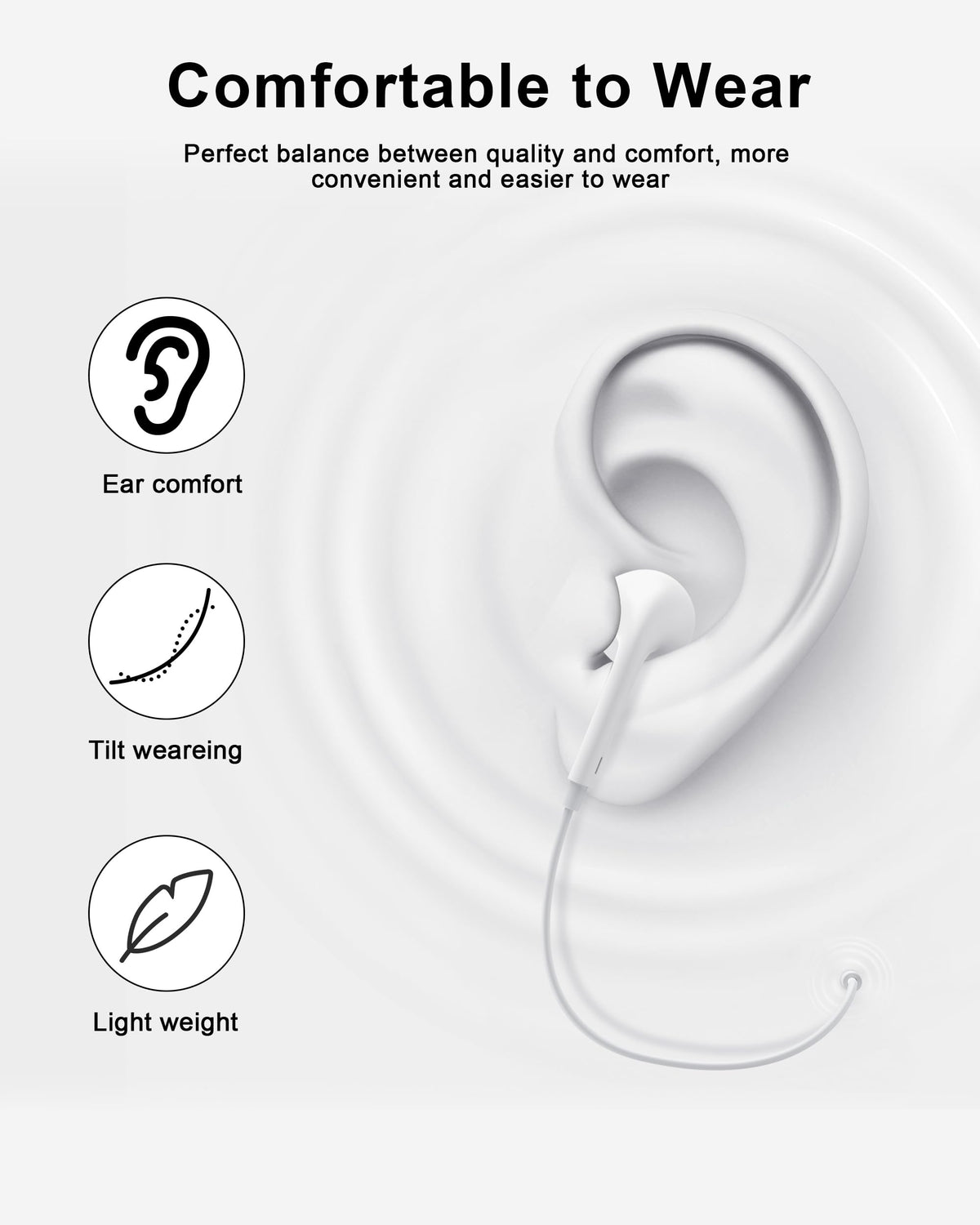 2 Pack Apple MFi Certified Wired Earbuds for iPhone, Lightning Headphones