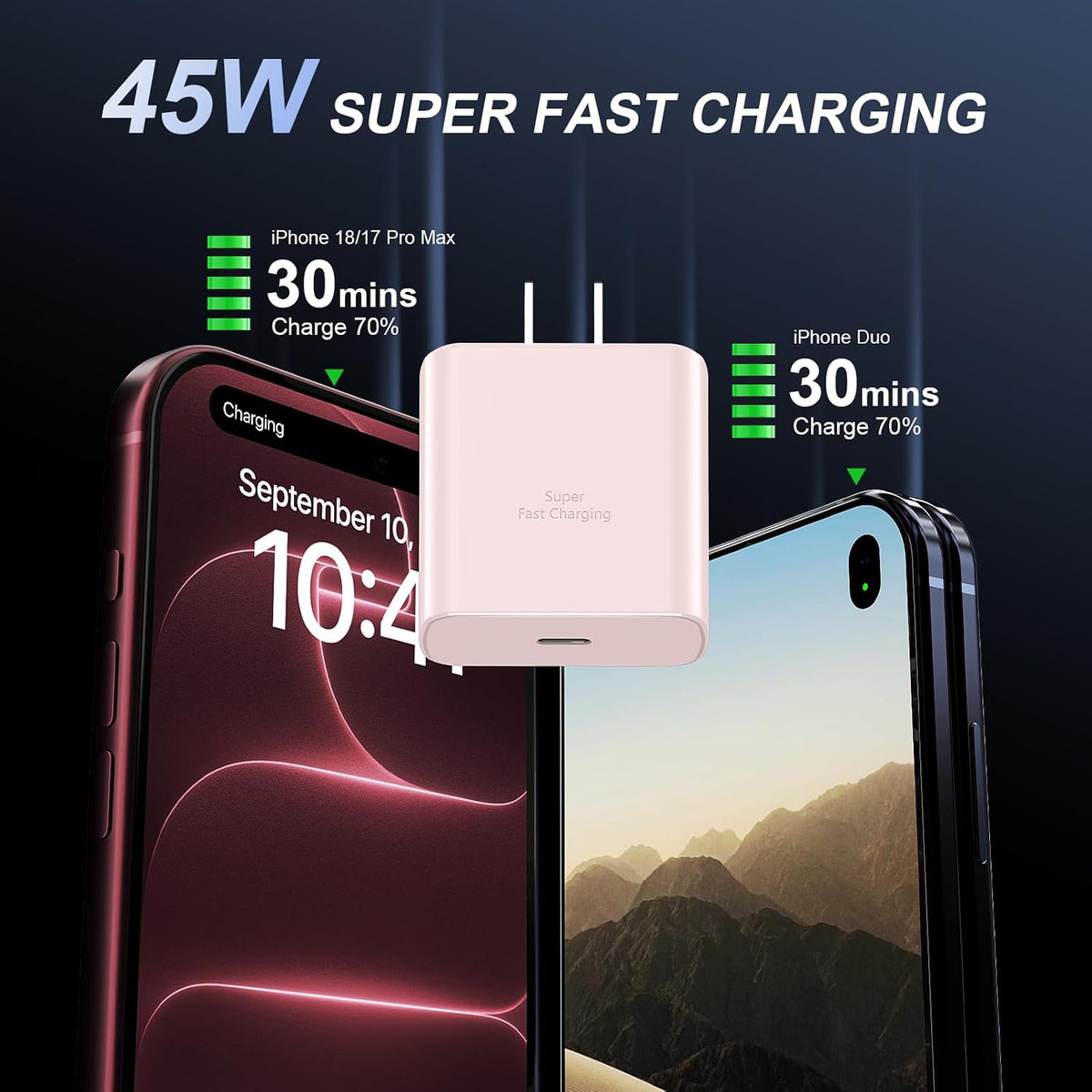 Phone 18 17 Pro Max Charger Fast Charging 45W USBC Phone Duo Fast Charger