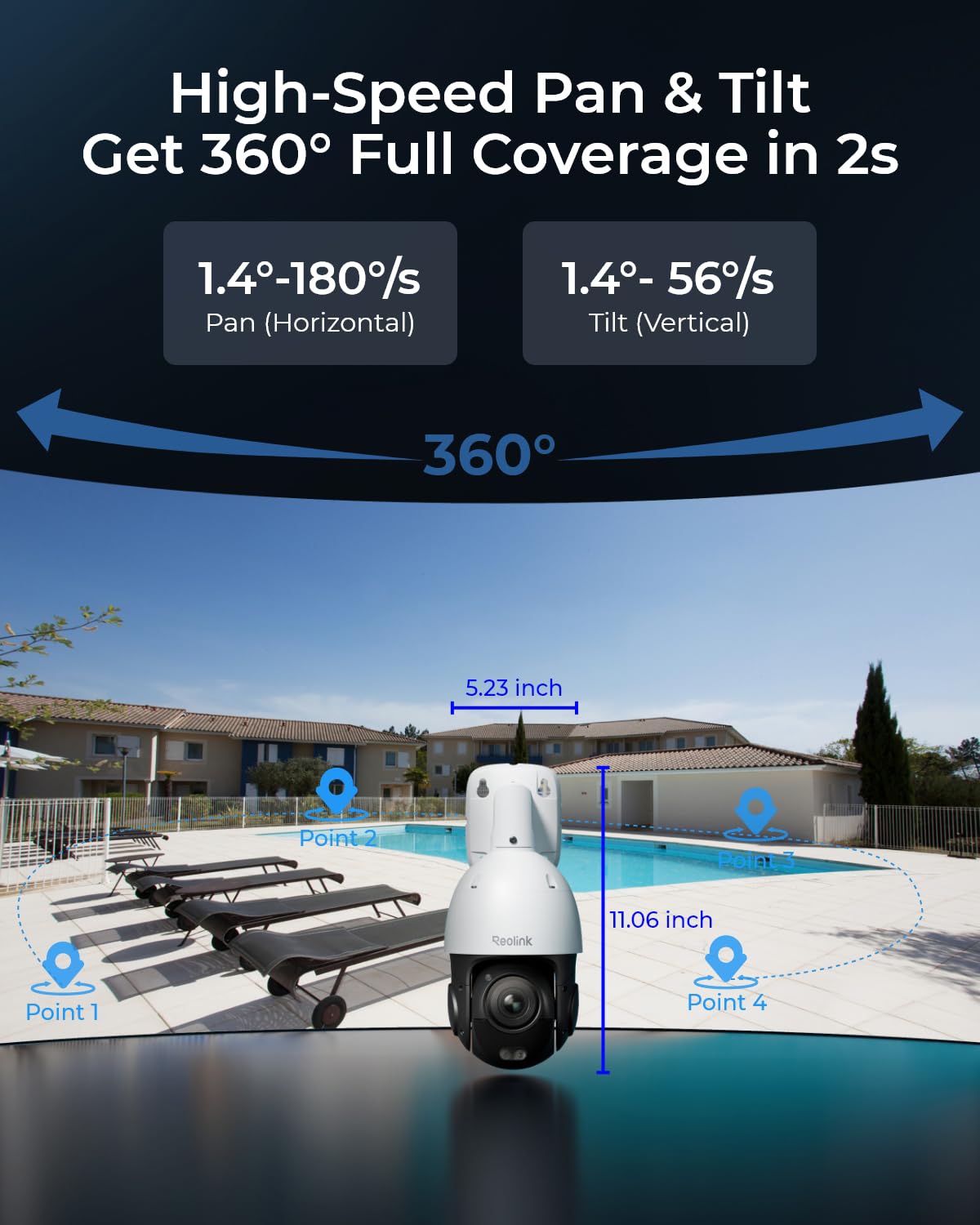 REOLINK RLC-823S2 4K 16X Optical Zoom PoE Security Camera PTZ for Outdoor