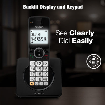 VTech EA5001 DECT Cordless Phone with Nuisance Call Blocker,Easy-to-Read Backlit Display,Landline Phone with 18 Hours Talk-time,Volume Booster,Handsfree Speakerphone,Speed Dial,2-Handset