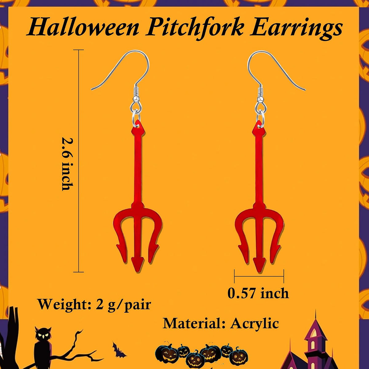 Halloween Earrings for Girls Matching Halloween Gothic Costumes
