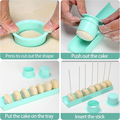 Round Cake Pop Mold Set with 9in Tray and Sticks- Blue