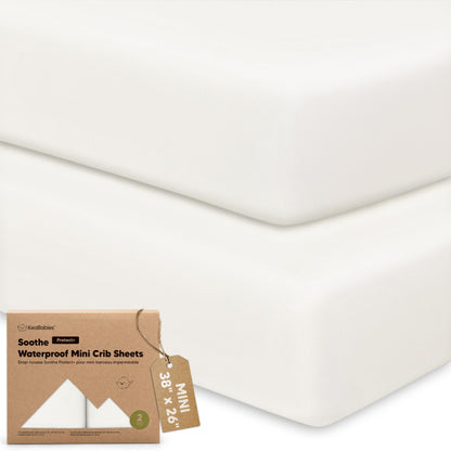 2pk Mini Crib Sheets Fitted 38x26 Pack N Play Mattress Sheet (Bumble Bear)