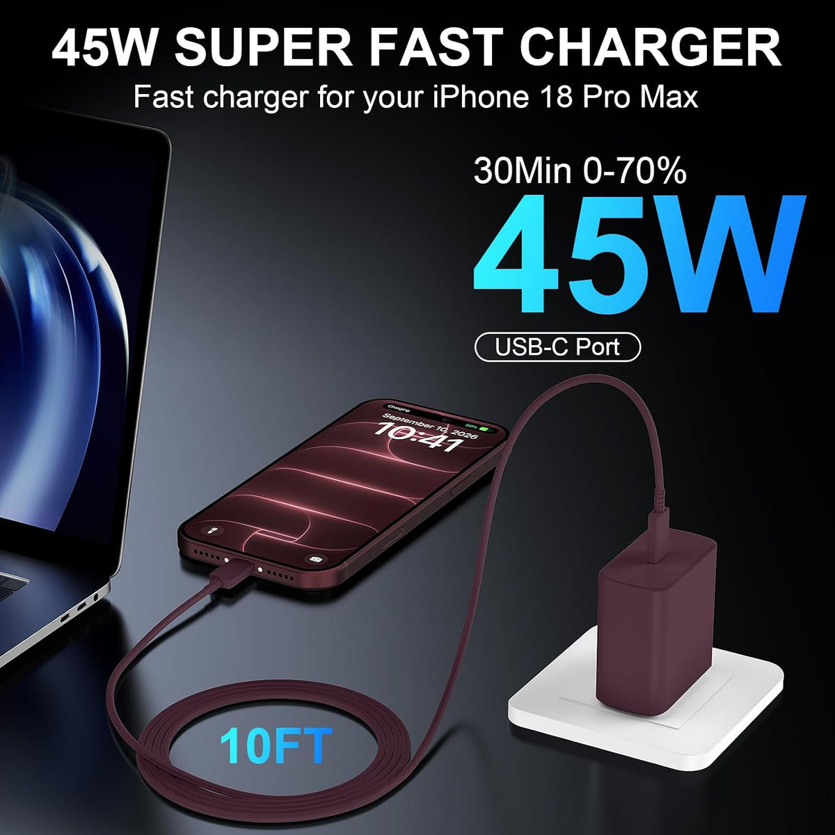 Phone 18 17 Pro Max Charger Fast Charging 45W USBC Phone Duo Fast Charger