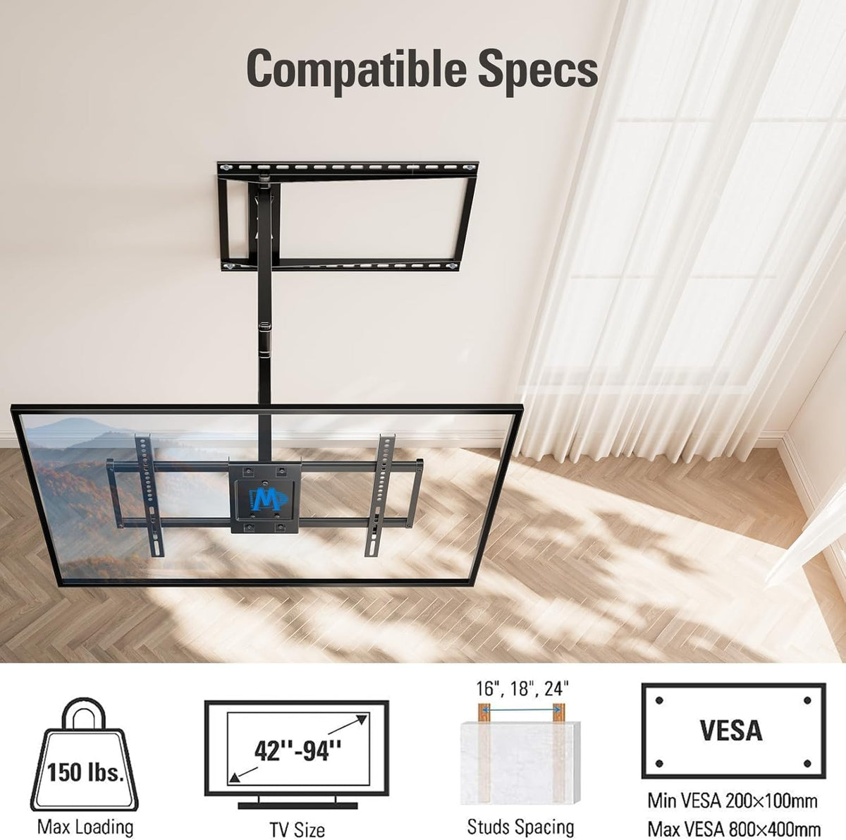 Mounting Dream Full Motion TV Wall Mount for Most 42-90 Inch TV Heavy Duty