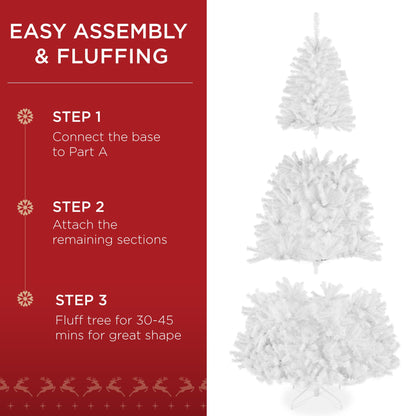 Best Choice Products 6ft Artificial Christmas Tree with LED Twinkling Lights, Pre-Lit Spruce Realistic Holiday Xmas Décor, 250 Lights, 798 Tips