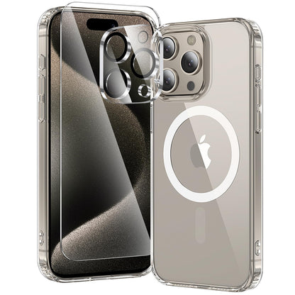 toushion 3 in 1 for iPhone 15 Plus Case Transparent