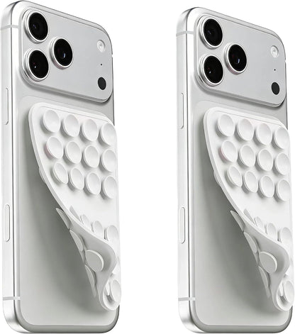 Upgraded Double Sided Silicone Suction Phone Case Detachable Mount, White