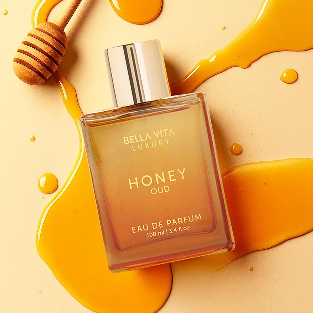Bellavita Luxury Honey Oud Eau de Parfum Unisex, 3.4 fl oz (100 ml)