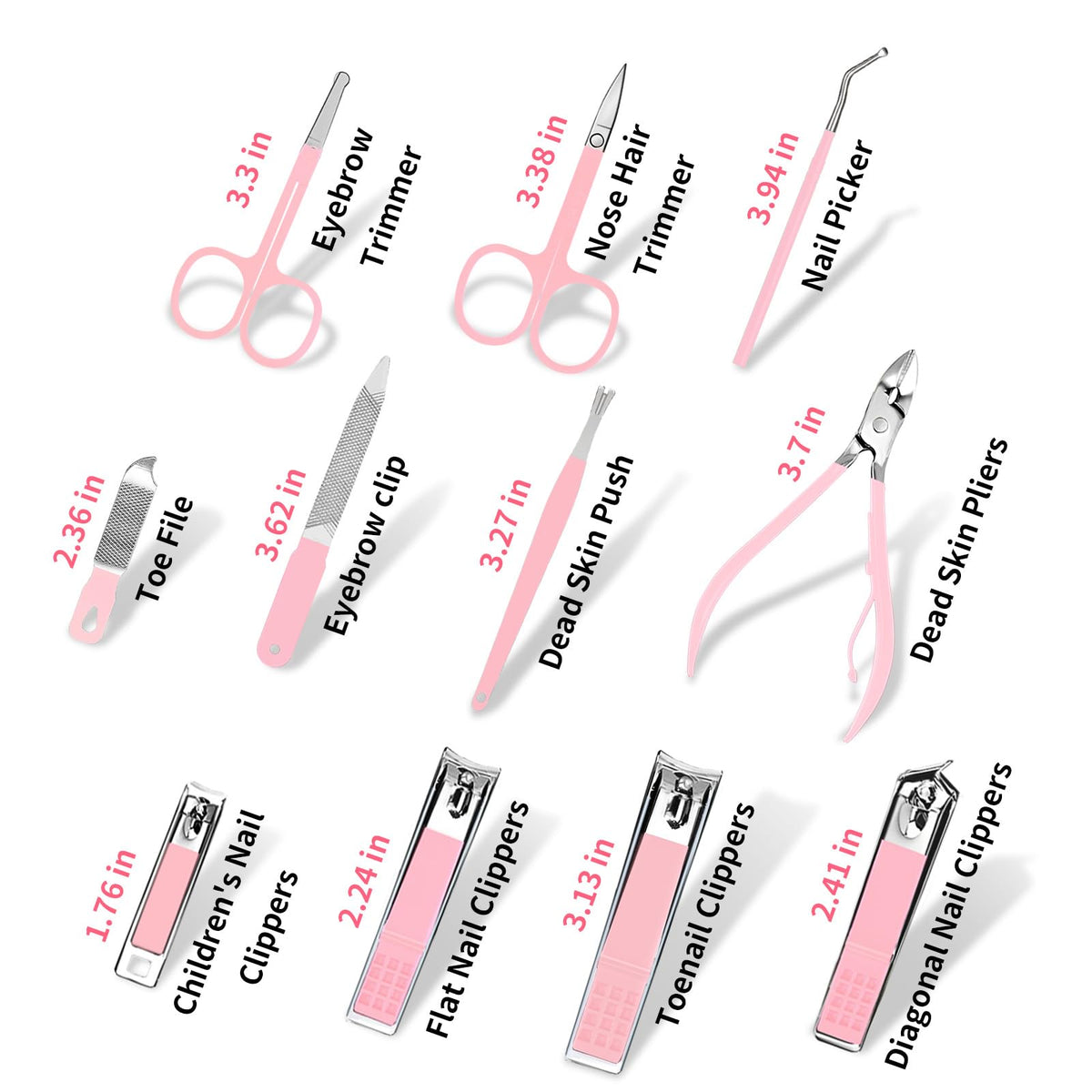 MINKINH Nail Clippers Set Manicure Pedicure Kit, 26-Piece Stainless Steel