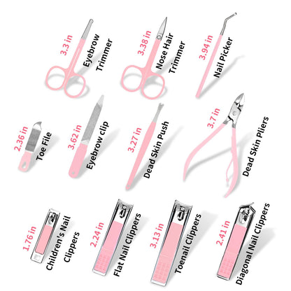MINKINH Nail Clippers Set Manicure Pedicure Kit, 26-Piece Stainless Steel