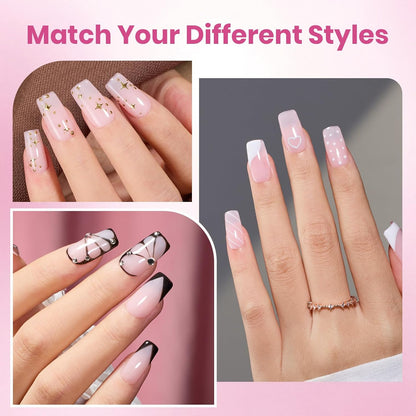 Beetles Soft Gel Nail Kit Almond Short 288pcs 12 Sizes Nail Tips with Glue
