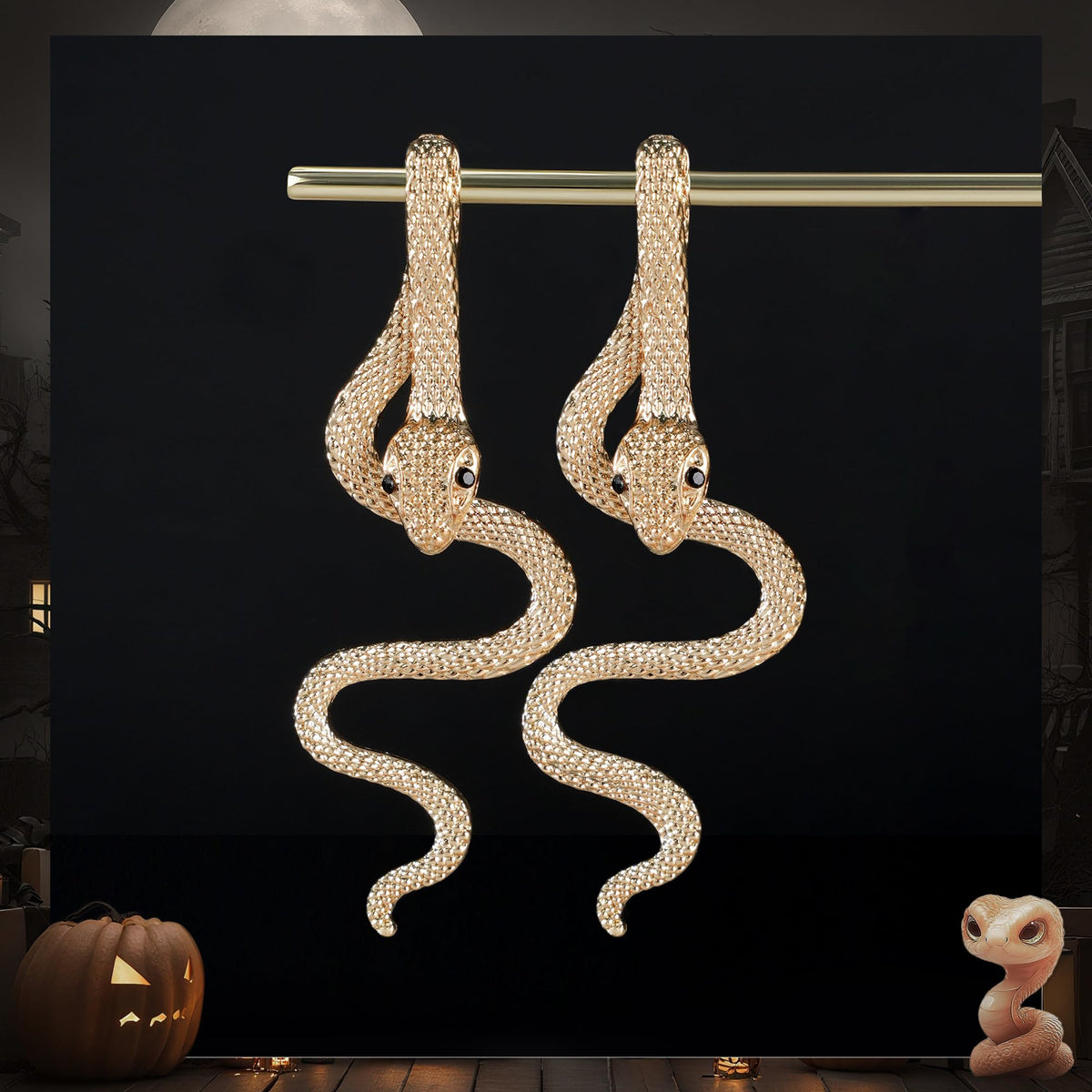 Snake Earrings, Gothic Jewelry Snake Jewelry as Halloween Gifts for Women