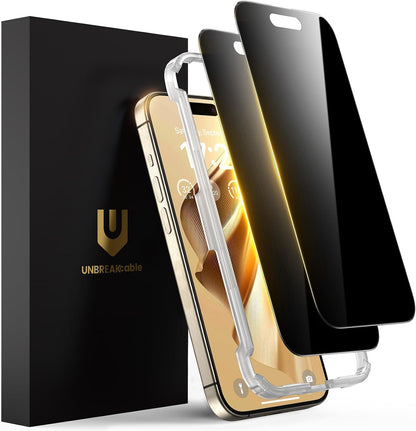 UNBREAKcable Privacy Screen Protector for iPhone 15, Full Coverage