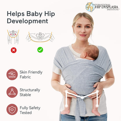 Momcozy Baby Wrap Carrier, Easy-On 2-Piece Design, Newborn to 33 lb