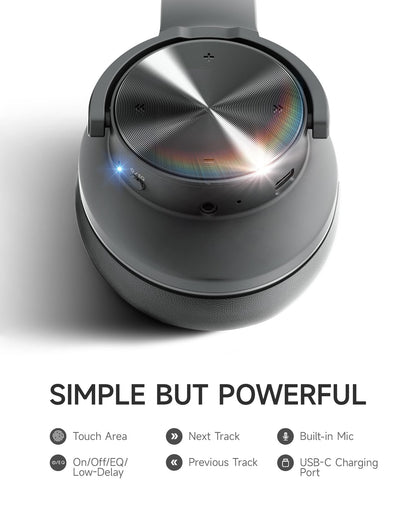 Picun B8 Wireless Bluetooth Headphones, 120H Playtime, 3EQ Modes, Black