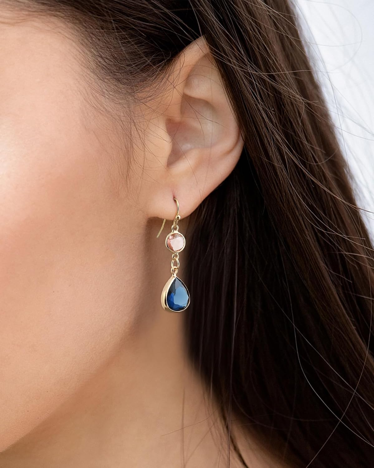 Handmade Dangle Drop Birthstone Earrings 14K Gold - Plated Hypoallergenic Lightweight & Comfortable Elegant Gemstone Earrings for Women