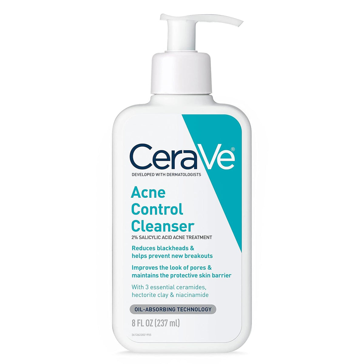 CeraVe Acne Control Cleanser, Face Wash with 2% Salicylic Acid, 8 oz