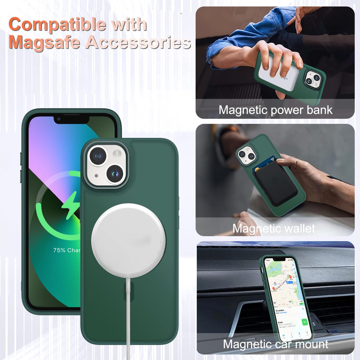 for iPhone 14 Plus Case, Matte Magnetic Phone Case, Lavender Purple