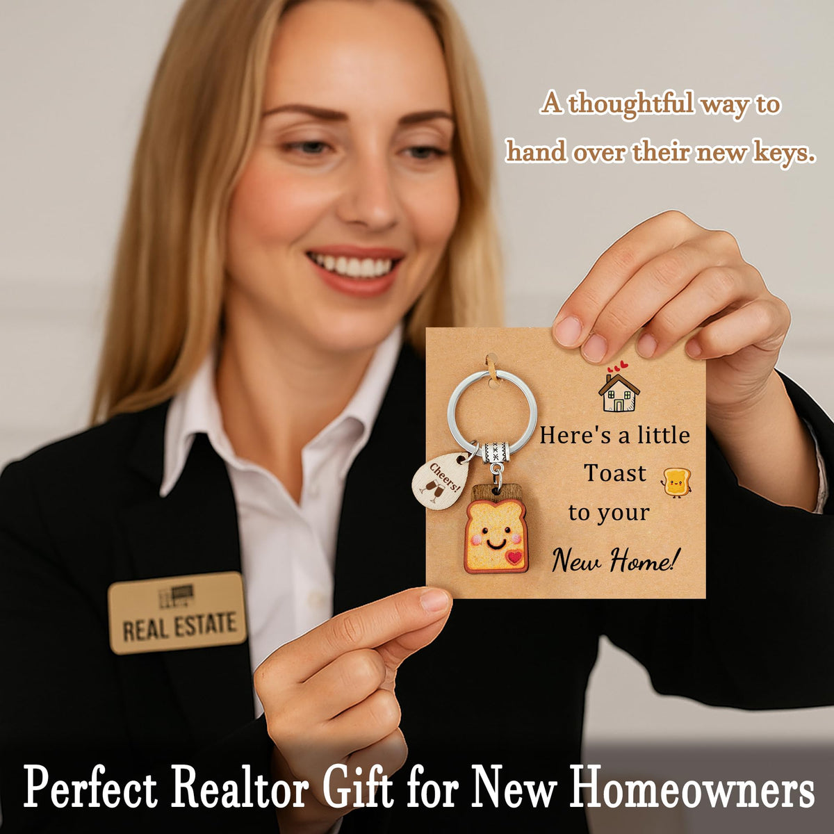 Toast Keychain for Girls New Beginnings Congratulations Gifts