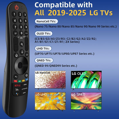 Replacement for LG TV Remote, for All 2019-2025 LG Remote Control for Smart TV with Voice and Pointer Function, for LG Magic Remote. 1-Year Warranty.