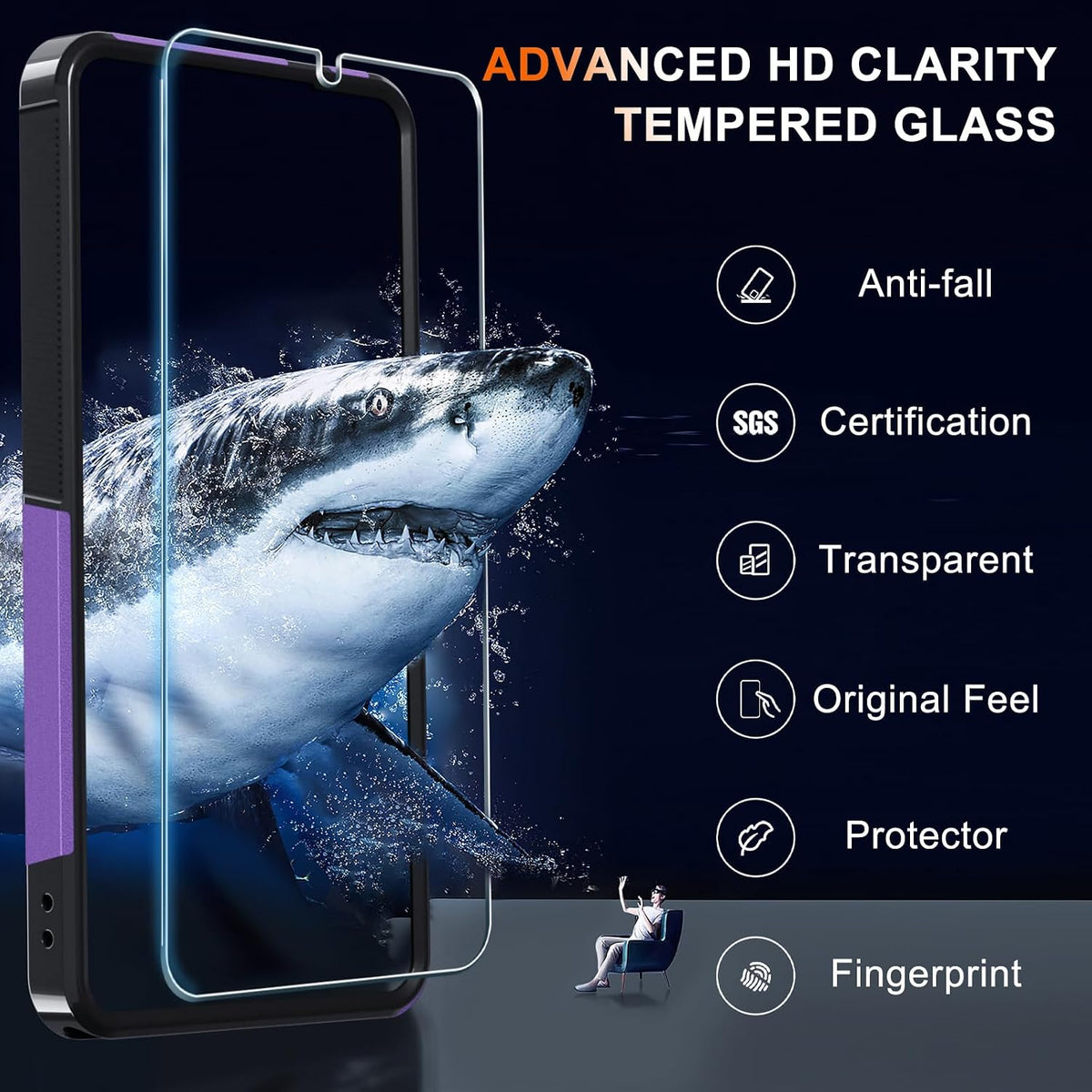 for Samsung Galaxy S24 FE Case, Full Body Heavy Duty Cover, Black Matte