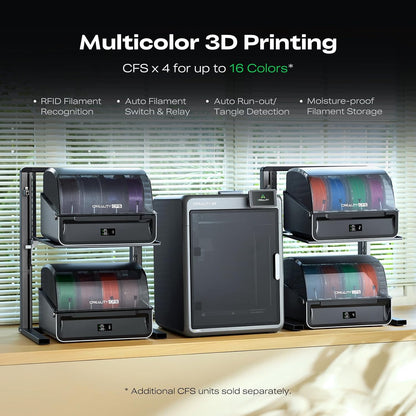 Creality K2 Combo 3D Printer Multicolor Printing Bundle with CFS, Max 600mm/s Printing Speed, Smart Auto Leveling & Al Camera, Next-Gen Direct Drive Extruder, Build Volume 260 * 260 * 260mm