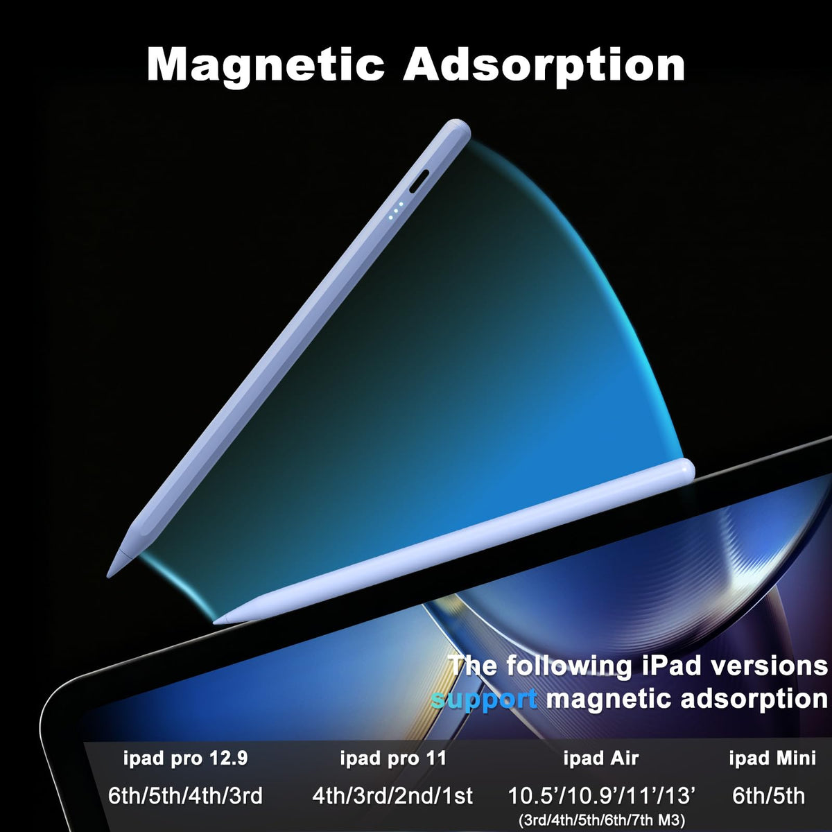 DIGIROOT iPad Pencil for 2018-2026, Plam Rejection Stylus Pen for iPad