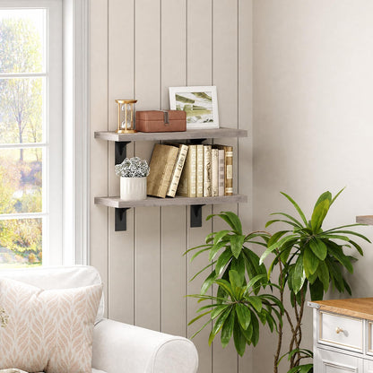 HOOBRO Floating Shelves for Wall, 15.7" Wall Mounted Shelves Set of 2